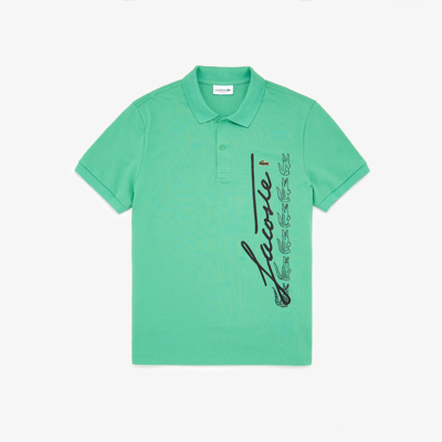 Shop Lacoste Men's Regular Fit Signature Cotton Piquã© Polo - 3xl - 8 In Green