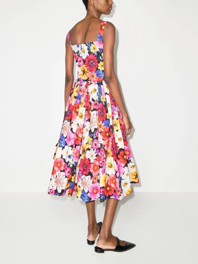 Dolce & Gabbana Floral-print Overall Midi Sundress In Pink