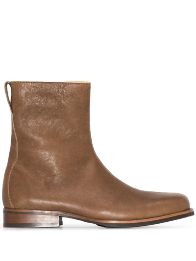 Shop Our Legacy Camion Zip-up Leather Boots In Brown