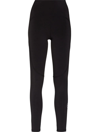 Shop Adidas By Stella Mccartney Logo-print 7/8 Yoga Leggings In Black