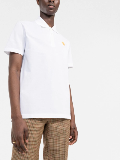 Shop Versace Medusa Head Motif Polo Shirt In White