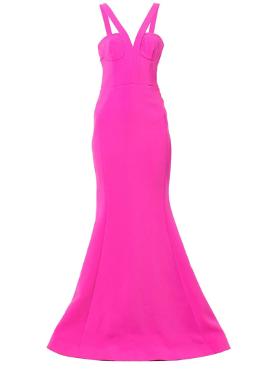 Shop Rebecca Vallance Rosanna V-neck Gown In Pink