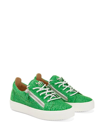 Giuseppe Zanotti Gail Glitter Low-top Sneakers In Green