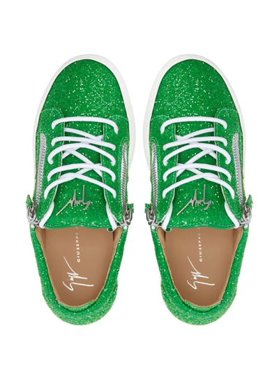 Giuseppe Zanotti Gail Glitter Low-top Sneakers In Green