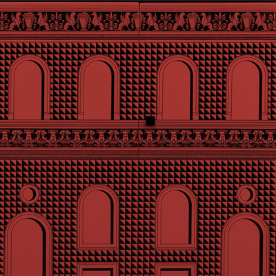 Shop Fornasetti Raised Small Sideboard Facciata Quattrocentesca In Red/black