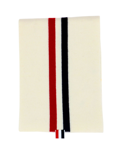 Shop Thom Browne Men's  White Other Materials Scarf