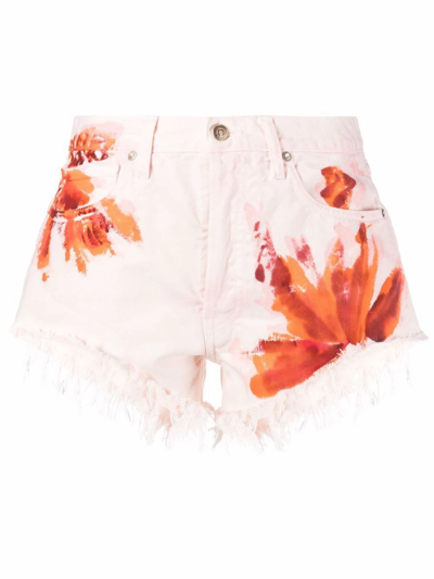 Shop Alanui Women's  Pink Cotton Shorts