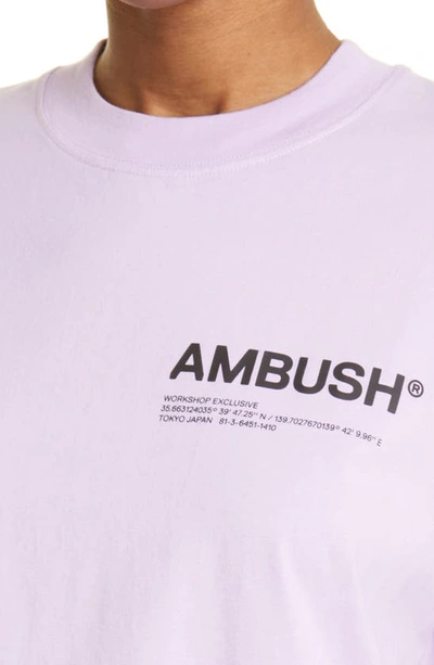 Shop Ambush Workshop Logo Cotton Graphic Tee In Lavendula Black