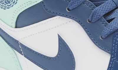 Shop Jordan Nike Air  1 Mid Sneaker In Mystic Navy/ Mint Foam/ White