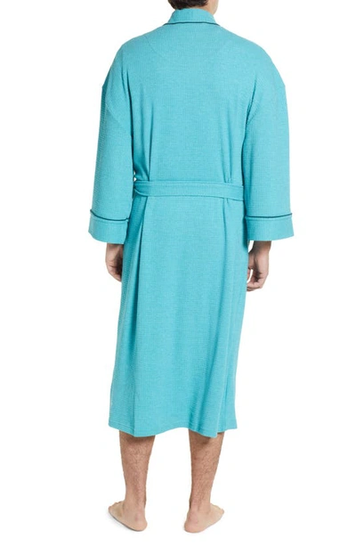 Majestic Waffle Knit Robe In Peacock