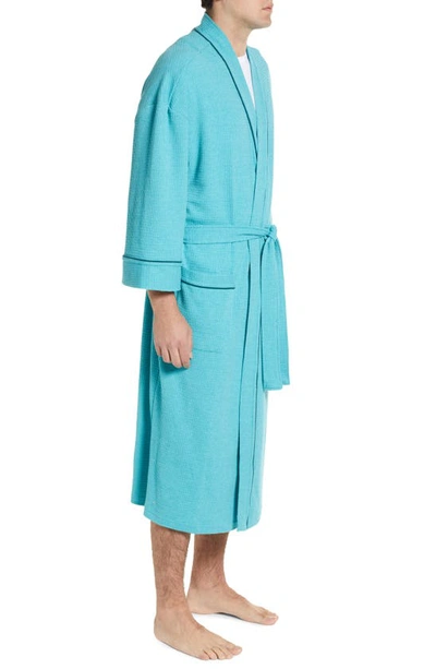 Shop Majestic Waffle Knit Robe In Peacock