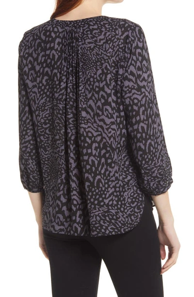 Shop Nydj High/low Crepe Blouse In Lowell Jaguar