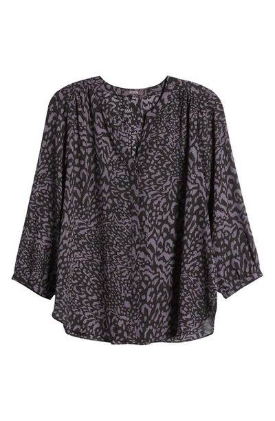 Shop Nydj High/low Crepe Blouse In Lowell Jaguar