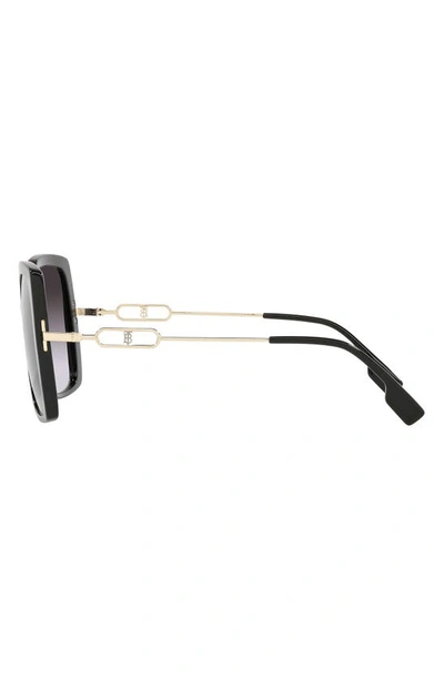 Shop Burberry 57mm Square Sunglasses In Black/ Grey Gradient