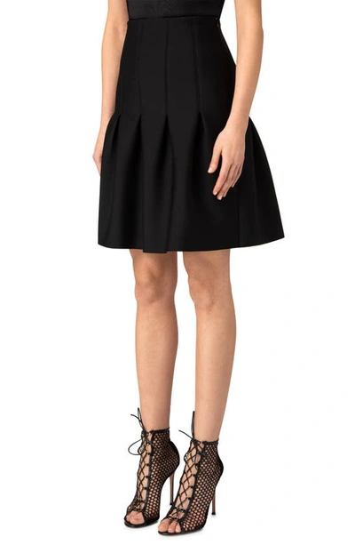 Shop Akris Pleated Techno Scuba Knit Skirt In Black