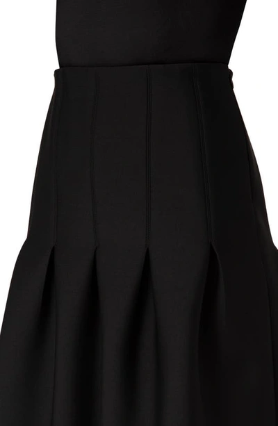 Shop Akris Pleated Techno Scuba Knit Skirt In Black