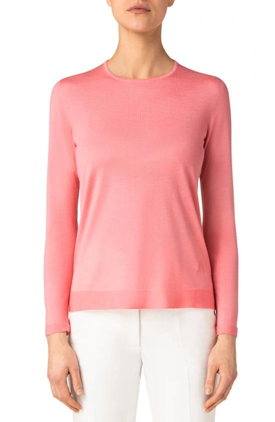 Shop Akris Cashmere & Silk Sweater In 062 Alpine Pink