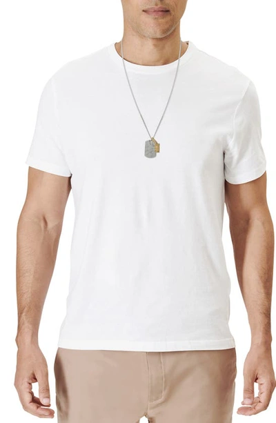 Shop Allsaints Two-tone Hammered Dog Tag Necklace In Warm Brass/ Warm Silver
