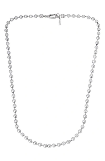 Shop Allsaints Beadshot Sterling Silver Ball Chain Necklace In Warm Silver