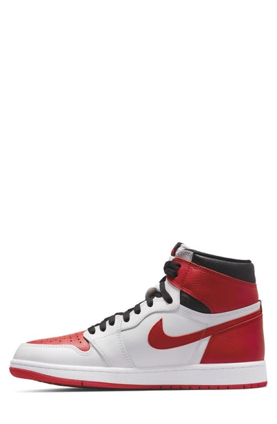 Shop Jordan Nike  Air  1 Retro High Top Sneaker In White/ University Red/ Black