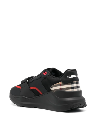 Shop Burberry Vintage Check Chunky Sneakers In Black