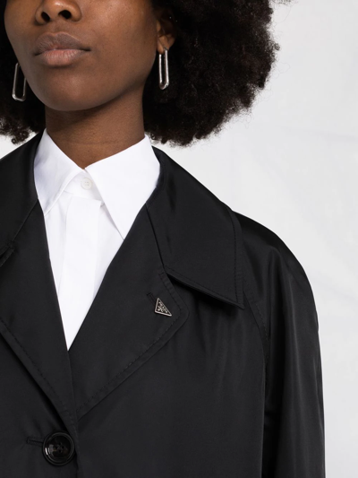 Shop Prada Re-nylon Single-breasted Coat In Schwarz