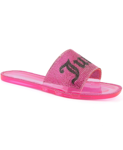 Shop Juicy Couture Women's Hylton Lucite Pool Slide Sandals In Fuchsia