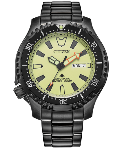 Shop Citizen Men's Promaster Automatic Dive Black Ion-plated Stainless Steel Bracelet Watch, 44mm
