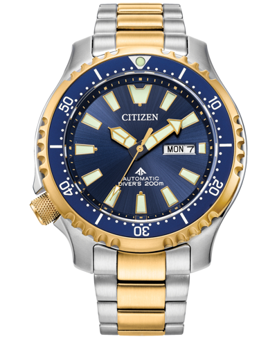 Shop Citizen Men's Promaster Automatic Dive Two-tone Stainless Steel Bracelet Watch, 44mm
