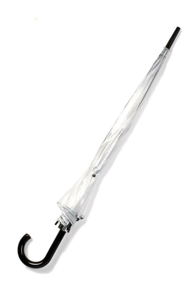Shedrain Automatic Open Clear Bubble Stick Umbrella In Silver/clear