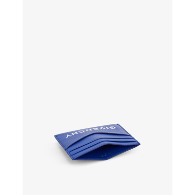 Shop Givenchy 4g Logo-embossed Leather Cardholder In Ocean Blue