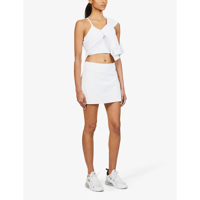Shop Spanx Active Women's White Get Moving Mid-rise Stretch-woven Skort