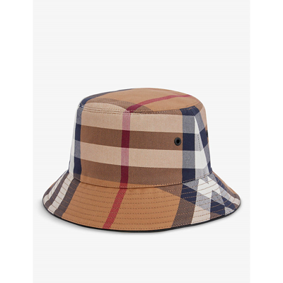 Shop Burberry Birch Vintage-check Cotton Bucket Hat In Birch Brown