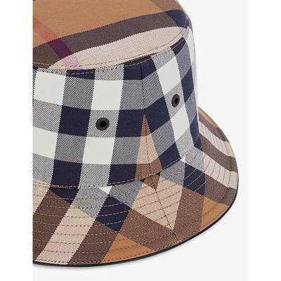 Shop Burberry Birch Vintage-check Cotton Bucket Hat In Birch Brown