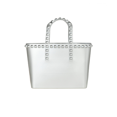 Shop Carmen Sol Miriam Micro Mini Tote In Silver