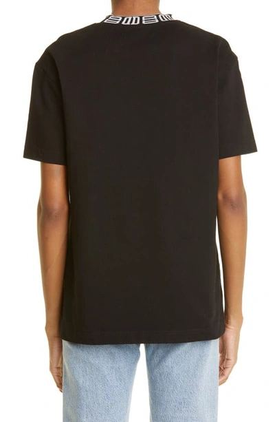 Shop Ambush Monogram Cotton Crewneck T-shirt In Black