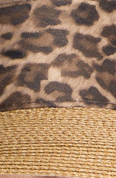 Shop Eric Javits Squishee Straw Champ Custom Fit Visor In Natural/ Leopard