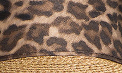 Shop Eric Javits Squishee Straw Champ Custom Fit Visor In Natural/ Leopard