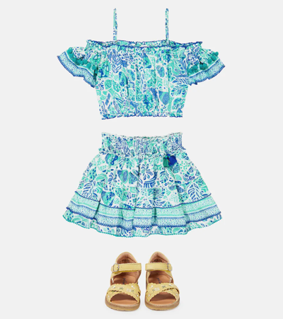 Poupette St Barth Girls' Ariel Mini Skirt - Little Kid, Big Kid In Aqua Chagal