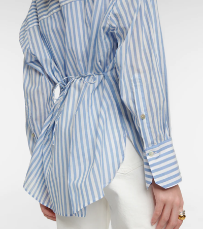 Shop Vince Striped Cotton Shirt In Riviera