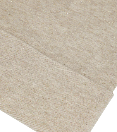 Brunello Cucinelli Lurex Cashmere And Silk Beanie In Grey