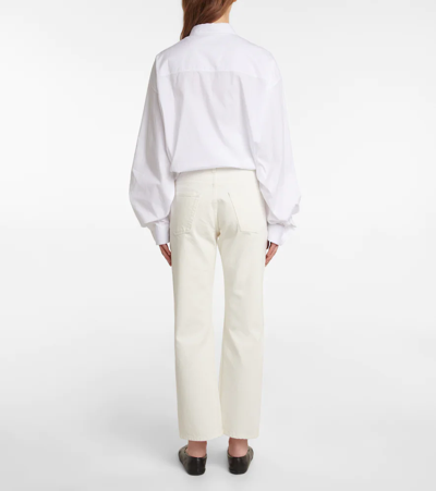 Shop The Row Lesley Mid-rise Straight Jeans In White