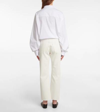 The Row Lesley Straight Crop Jeans In White