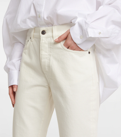 Shop The Row Lesley Mid-rise Straight Jeans In White