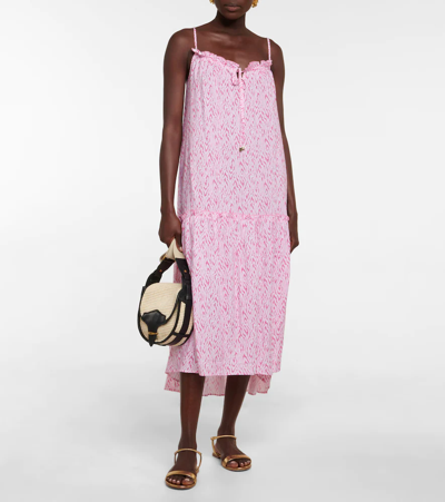 Shop Heidi Klein Printed Midi Dress In Rose Embers