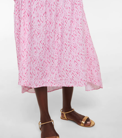 Shop Heidi Klein Printed Midi Dress In Rose Embers