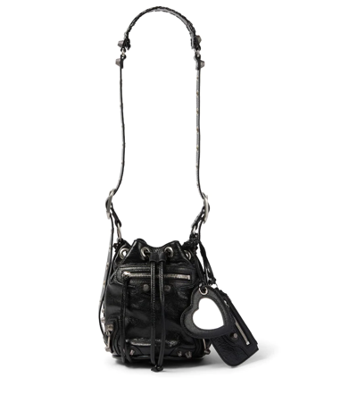 Shop Balenciaga Le Cagole Xs Leather Bucket Bag In Black