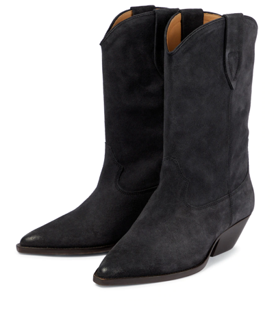 Isabel Marant Duerto' Black Western Style Boots In Suede