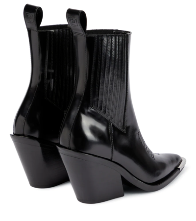 Shop Rabanne Leather Ankle Boots In Black