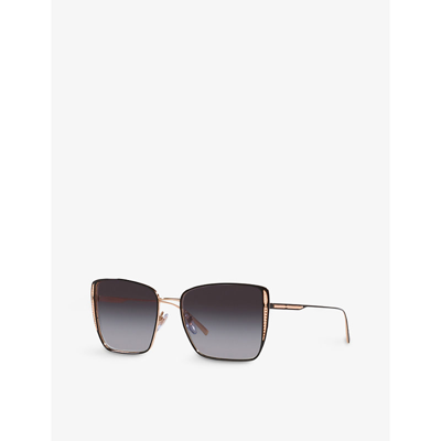 Shop Bvlgari Bv6176 B.zero1 Square-frame Metal Sunglasses In Gold